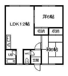 ハイム末広21 2LDKの間取図画像