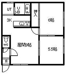 ワンダーハイツ98 2LDKの間取図画像