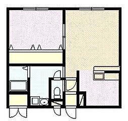 GreatViewAI・887B 1LDKの間取図画像