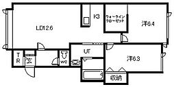 マハロ2 2LDKの間取図画像
