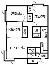 メープル神居 3LDKの間取図画像