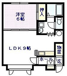 ラフプレイス 1LDKの間取図画像