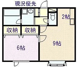シンフォニー 1LDKの間取図画像