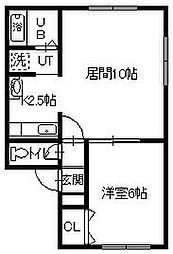 ヴィルシーナ十勝 1LDKの間取図画像