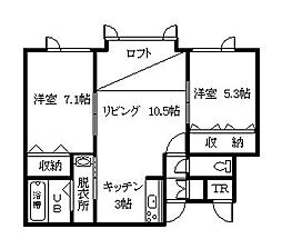 Treetops 2LDKの間取図画像