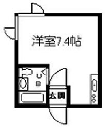 大野ハイツ ワンルームの間取図画像