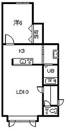 サンプラザE 1LDKの間取図画像