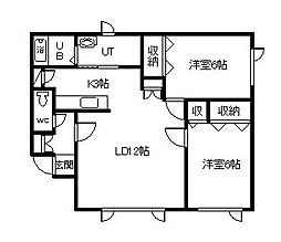 イルマーレ 2LDKの間取図画像