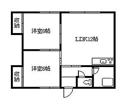 HK末広2・5 2LDKの間取図画像