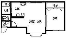 WestN 1LDKの間取図画像