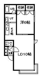 カルテット 1LDKの間取図画像