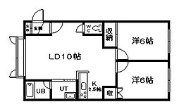オーバルジュ7 2LDKの間取図画像