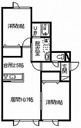 LaLuCe・due 2LDKの間取図画像