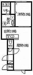 ヒーリング豊岡 1LDKの間取図画像