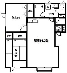 ペンタスA 2LDKの間取図画像