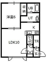 アーチ1 1LDKの間取図画像