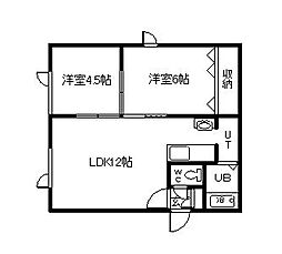 ゴールドクレスト 2LDKの間取図画像