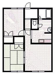 ポトスの部屋 2LDKの間取図画像