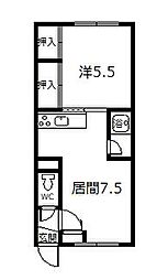 豊岡8・2ハイツ 1DKの間取図画像