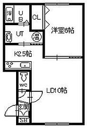 チコマンション 1LDKの間取図画像