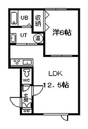 チコマンション 1LDKの間取図画像