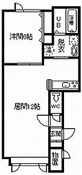アシルA 1LDKの間取図画像