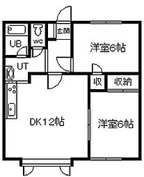 エースハイツ 2LDKの間取図画像