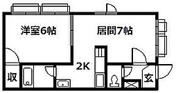 グランドール永山2号館 1DKの間取図画像