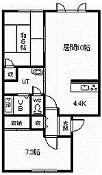 ForestHighstA 2LDKの間取図画像