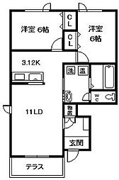 ALBIO2 2LDKの間取図画像