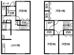 メゾネット 3LDKの間取図画像