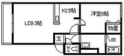 シンフォニー 1LDKの間取図画像