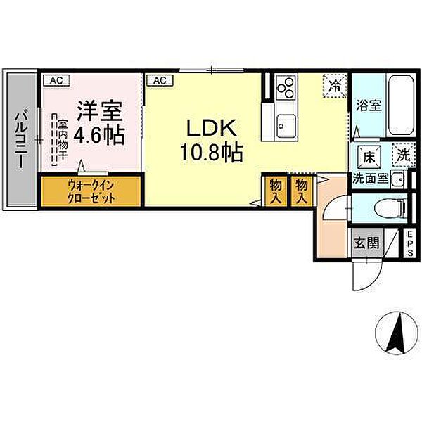 トリシア南蔵王 ｜広島県福山市南蔵王町2丁目(賃貸アパート1LDK・1階・40.65㎡)の写真 その2