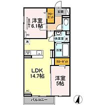 ホームバリー湯野  ｜ 広島県福山市神辺町字湯野46-1（賃貸アパート2LDK・1階・57.78㎡） その2