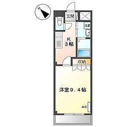 エスペランサ 1Kの間取図画像