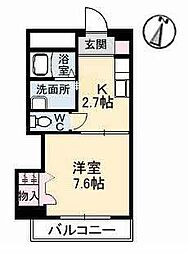 レアンドロス 1Kの間取図画像