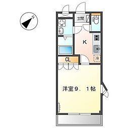 ファイングレース 1Kの間取図画像