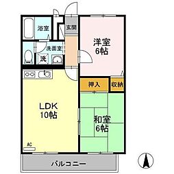 ジョリープレイス 2LDKの間取図画像