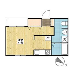 reve南本庄 1Kの間取図画像