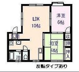 ヴィラ丹波屋B 2LDKの間取図画像