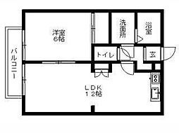 フリージア 1LDKの間取図画像