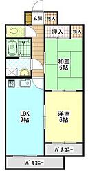 エーデルハイムK 2LDKの間取図画像