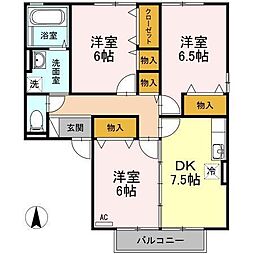 ブルーモンターニュ3 3DKの間取図画像