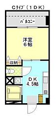 メゾン石原 1DKの間取図画像