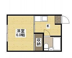ゴールデンパレスB 1Kの間取図画像