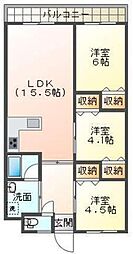 サザンパレス 3LDKの間取図画像