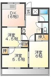 コーポ・グローバル 3DKの間取図画像