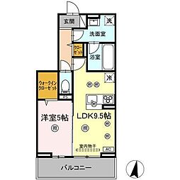 -residenceM&K 1LDKの間取図画像
