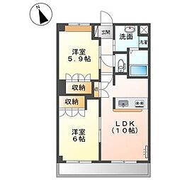 プリマヴェーラ 2LDKの間取図画像