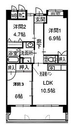 メゾン八杉 3LDKの間取図画像